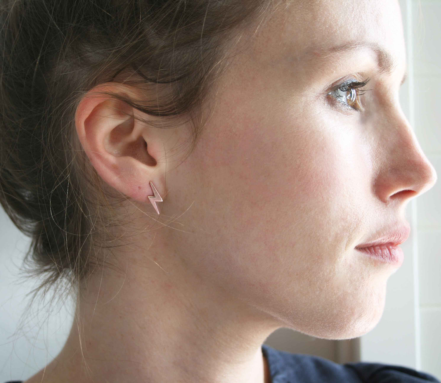 Lightning Stud Earrings (rose gold)