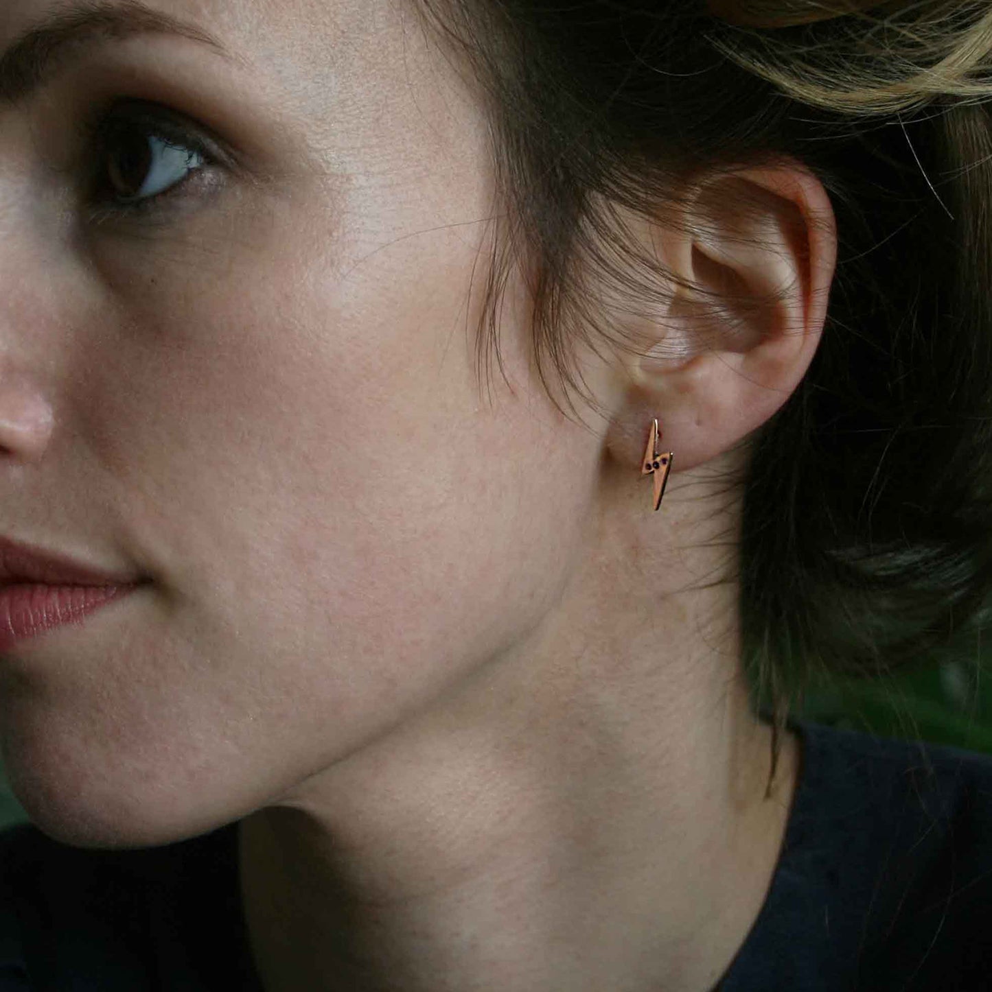 Lightning Stud Earrings (rose gold)