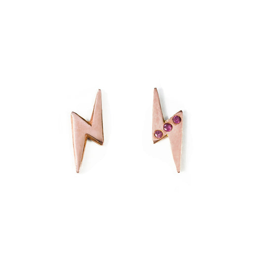 Lightning Stud Earrings (rose gold)