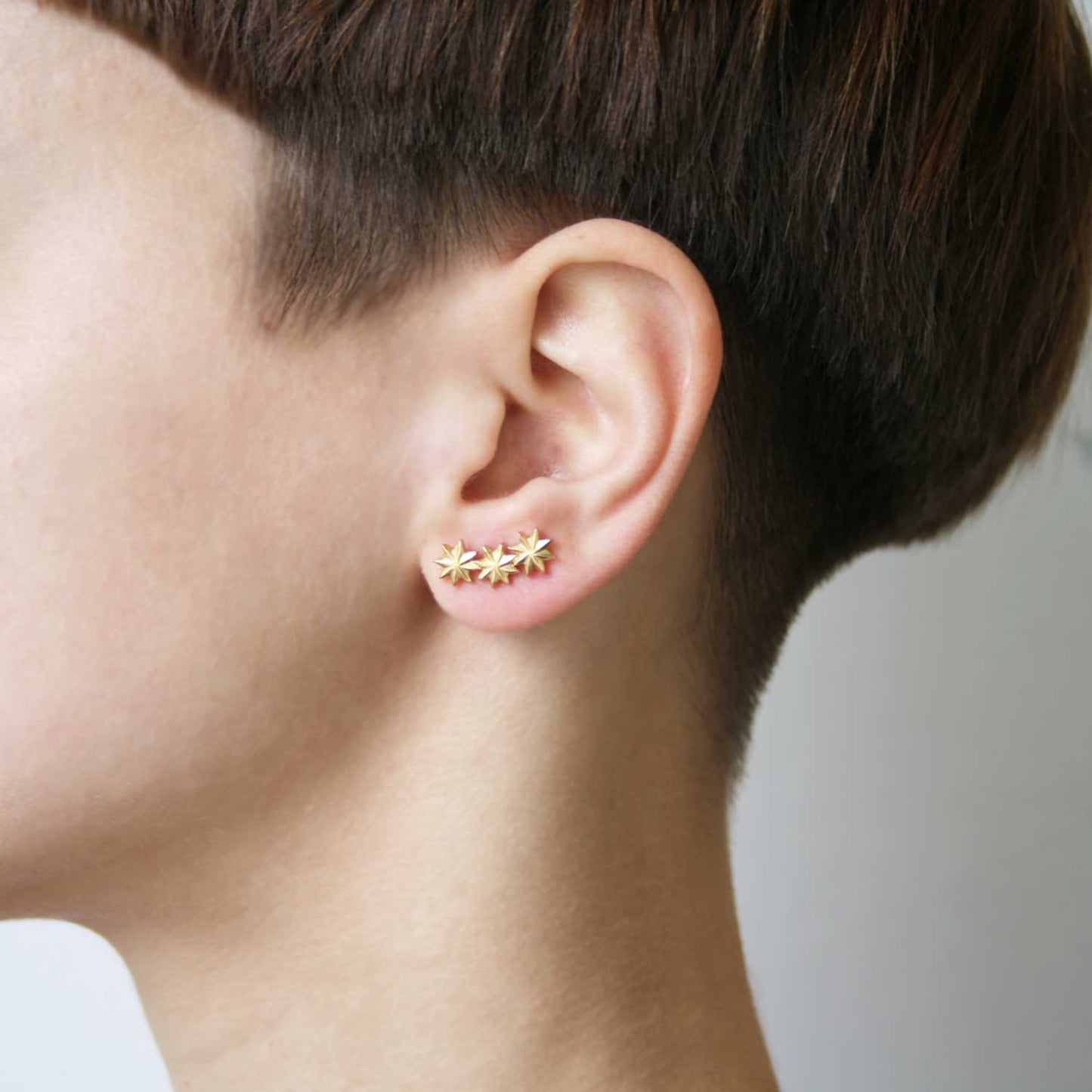 Trio Star Stud Earring